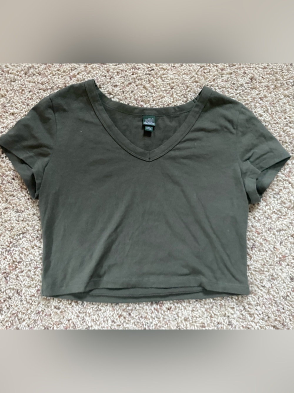 wild fable Olive Green V-Neck Crop Top